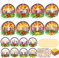 Tinlade 32 Packs Christmas Advent Wreath Suncatchers Crafts Make Your Own Advent Candle Suncatchers DIY Tissue Craft Gifts Joy Christ Hope Hanging Ornaments Xmas Home Church Classroom Activities