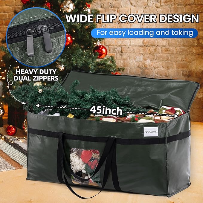 TAILI 69 Gallon Extra Large Storage Bags, XXL Green Heavy Duty Moving Bags For Storage with Visible Window, Wrap Around Handles, Totes for Space Saving, Alternative to Moving Boxes (2 Pack)