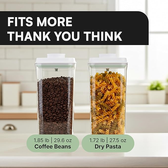 Bop Top Airtight Food Storage Containers with Lid 10.5 Cups / 84 oz | Kitchen Canister Sets | Air Tight Pantry Container | Pop Top Dry Food Storage Containers for Snacks, Sugar, Flour, Baking, Pasta