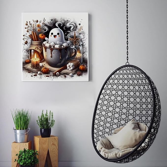 CZYWJMEI 5D Diamond Painting Kits for Adults Beginners,DIY Winter Ghost Diamond Art Kits,Full Round Drill Diamond Dot Gem Art Kits,Home Wall Decor 13.7x13.7nch