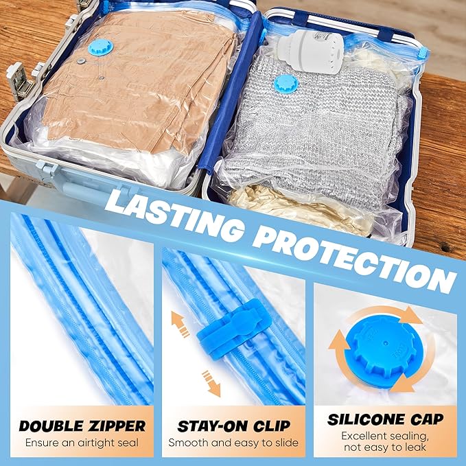 Saker Vacuum Storage Bags with Electric Pump, Space Bags Vacuum Storage Bags, 20 Pack (4 Jumbo,4 Large,6 Medium,6 Small) for Clothes, Bedding, Travel