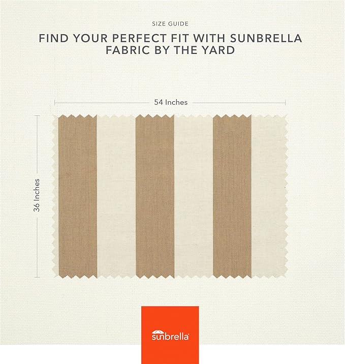 Sunbrella Outdoor Fabric by The Yard | Maxim Heather Beige (Striped) | Official Sunbrella Seller | Indoor or Outdoor Upholstery Fabric for Chairs, Cushions, Drapery, Pillows, Furniture