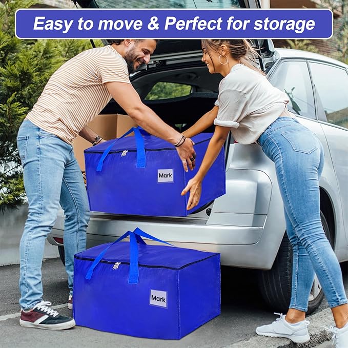 Moving Boxes 6 Pack,93 Liters Clothes Storage Large Moving Bags with Handles Moving Totes Bins for College Dorm or Christmas Decorations