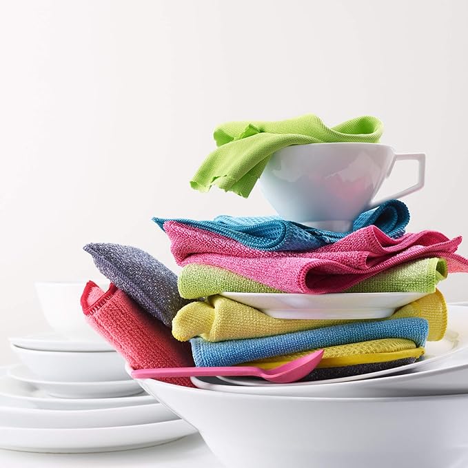 E-Cloth Cleaning Pad, Premium Microfiber Cleaning Cloth, Perfect Dish, Bathtub, Shower, and Barthroom Scrubber, Washable and Reusable, 100 Wash Guarantee, 2 Pack