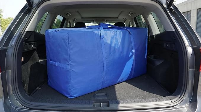 66 Gallon Extra Large Storage Bags, XXL Moving Bags with Zippers & Side Handles, Jumbo Big Storage Totes for Moving & Space-Saving Organization (Blue, 66 Gallon, 1 Pack)