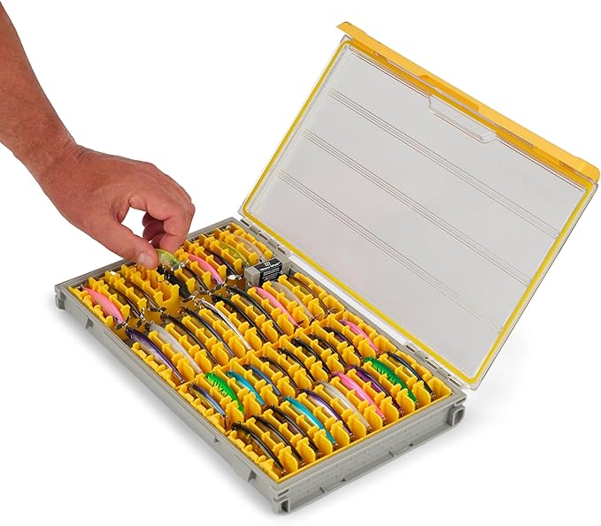 Plano EDGE 3700 Hard Minnow Box, Stores 30-50 Fishing Baits, with Rust-Preventive Rustricor, Dri-Loc Watertight Seal, WaterWick, Transparent DuraView Lid, Storage for Hard Bait and Lures