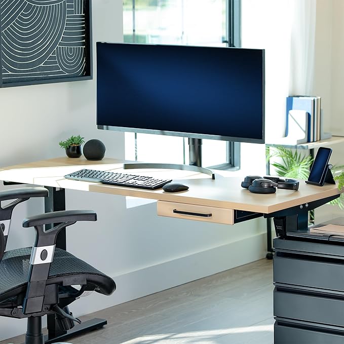 VIVO Under Desk Mounted Sliding Pull-out Drawer for Office Desk, Pull Handle, Storage Organizer for Sit Stand Workstation
