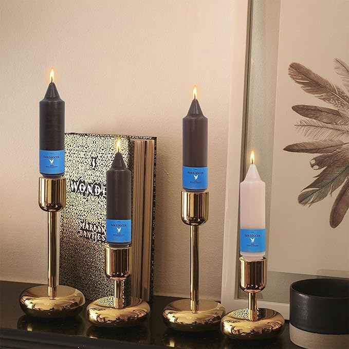 Handmade Unscented Twisted Gradient Brown Taper Candles Long Lasting Smokeless Smooth Flame Candles 5 Inch Tall Elegant Candlesticks for Home Décor