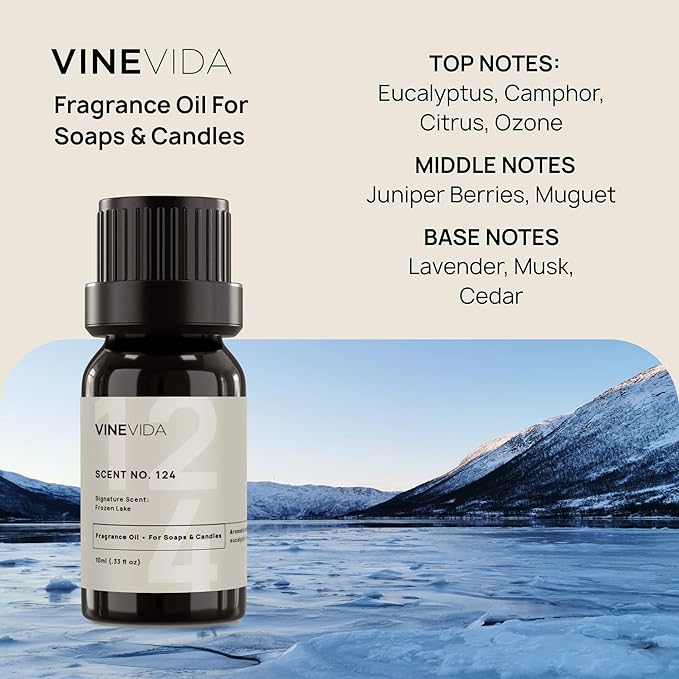 VINEVIDA [10 ml] Frozen Lake; Fragrance Oil for Candle Making and Soap Making - Premium Candle Scents for Soy Candles