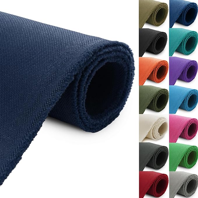 Thickened Waterproof Canvas Fabric by The Yard, 1200D 58" W Outdoor Upholstery Material Heavy Duty Fabric Water Resistant Sewing Material for Chair Patio Cushion Purse Bag, 1 Yard Navy Blue
