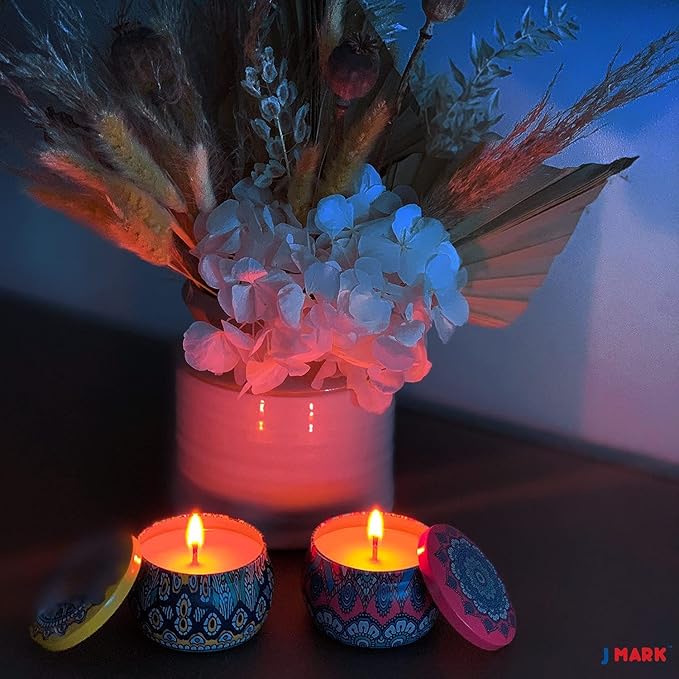 DIY Candle Making Kit for Adults –22 PCS All Inclusive with 2 Decorative Candle Tins 2 Soy Wax Dye 1 Fragrance Oils TH0JY-1210