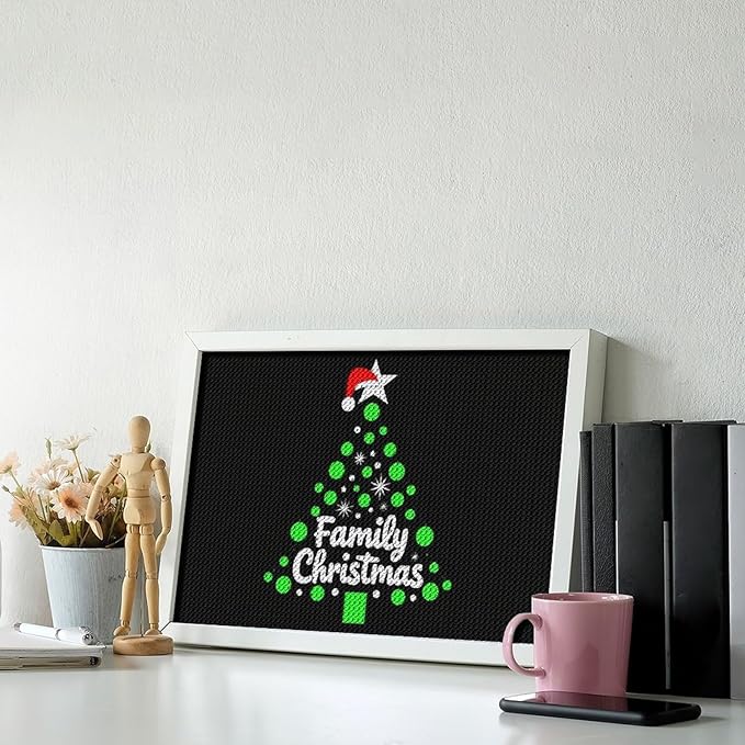 AIVKIEJK Diamond Painting Kits for Adults - Cute Family Christmas Painting DIY 5D Full Drill Diamond Dots Paintings with Diamonds Gem Art and Crafts Home Decor 8"x12"