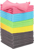 BeiLan Microfiber Cleaning Cloth: 24 Pack Cleaning Towels with 5 Color Assorted - 12"x12" All-Purpose Microfiber Clothes for Home/Kitchen/Car/Window/Glass