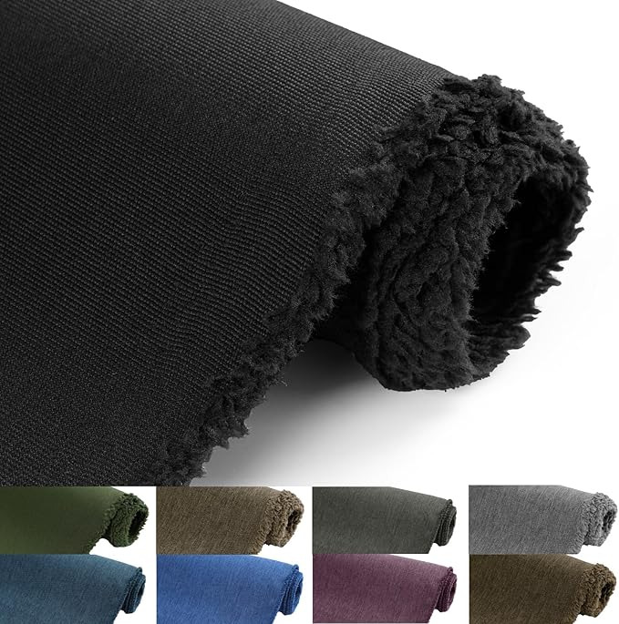 Waterproof Canvas Fabric by The Yard, 58inch 600D Upholstery Fabric Polyester Material Outdoor Water Resistant Material for Sewing Chair Patio Cushion Bag Sofa Seat Repair, 2 Yard Black