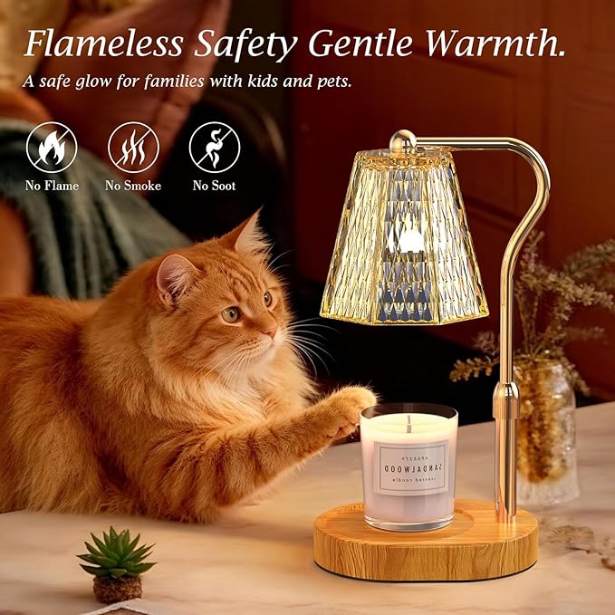 Candle Warmer Lamp with Timer Gifts for Women, Adjustable Height Wax Warmer Lamp for Scented Candles Home Essentials Decor, White Elephant Gifts for Adults Who Have Everything