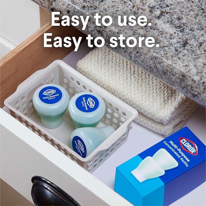Clorox Multi-Purpose Spray Starter Kit 3x1.125fo, Household Essentials, Concentrated Refill + 20fo Spray Bottle