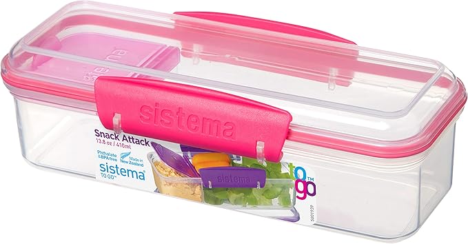 Sistema Snack Attack To Go Snack and Dip Container, 13.6 oz