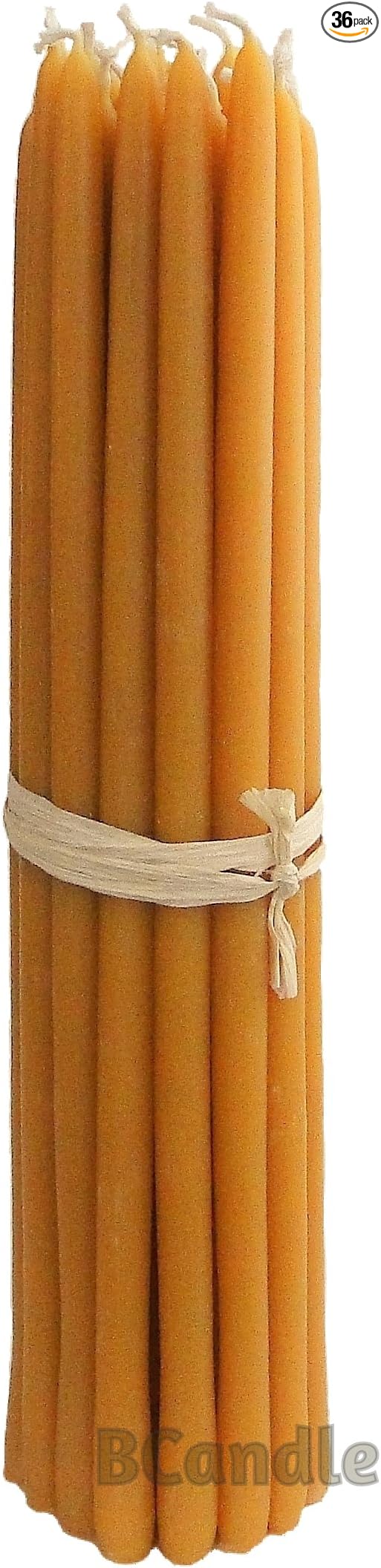 100% Beeswax 5 Hour Burning Candles Organic Hand Made - 9 Inches Tall, 1/2 Inch Thick; Tapers (36)