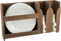 SeaTeak Wooden Dishes & Cup Holder, 19.3/4" L x 11-1/2"H x 4-1/4"W, 100% Solid Teak Wood, Secure, Wall Mountable, Perfect For Boats, Kitchens, RV's & Camper Kitchens, Boat Galley Organizer