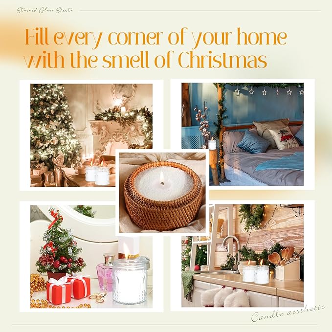 MTLEE Pearled Candle 2.2 lb Sand Wax Scented Sand Candle Kit Valentines Day Gift for Women with Wrap Box 50 Wicks White Beaded Wax Gift for Valentine's Day Wife Couples Mother Friend(Orange Scent)