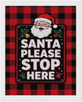 AIVKIEJK Diamond Painting Kits for Adults - Holly & Stars, Santa Please Stop Here Painting DIY 5D Full Drill Diamond Dots Paintings with Diamonds Gem Art and Crafts Home Decor 16"x20"