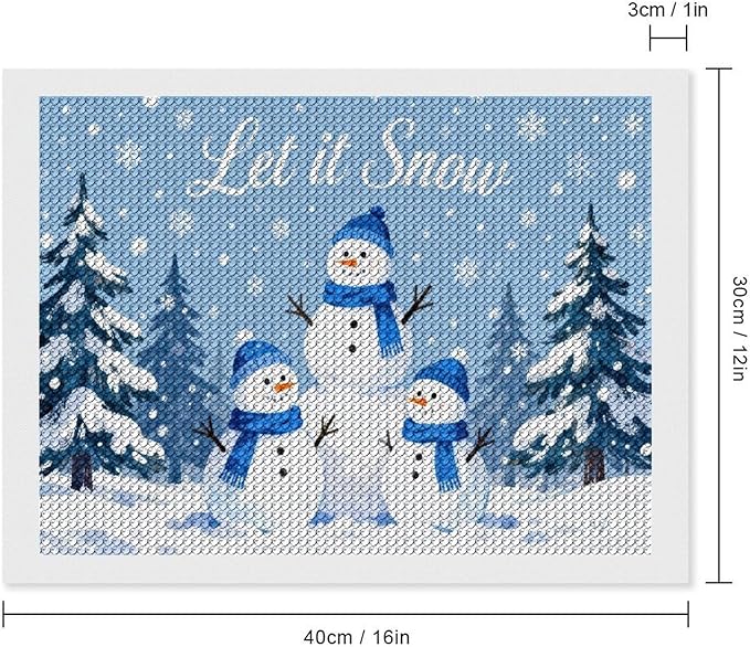 AIVKIEJK Diamond Painting Kits for Adults - Merry Christmas Snowman Winter Painting DIY 5D Full Drill Diamond Dots Paintings with Diamonds Gem Art and Crafts Home Decor 12"x16"