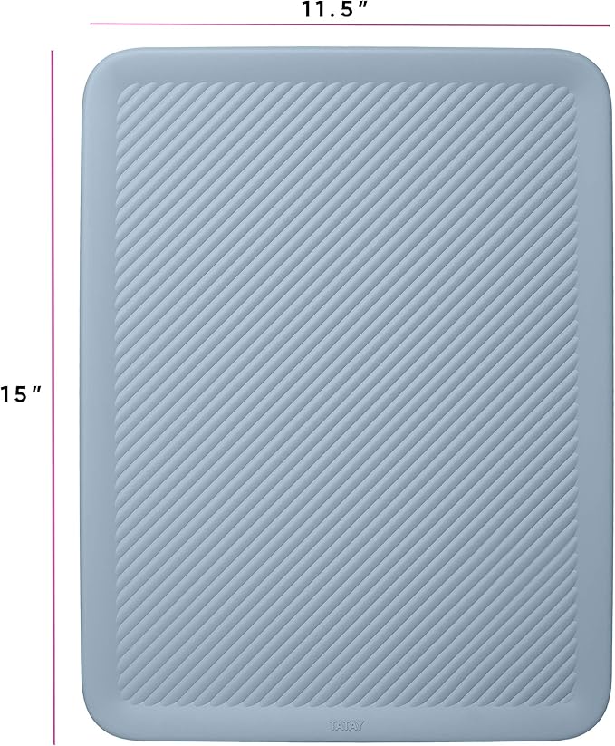 Superio Ribbed Collection Lid for Decorative Plastic Basket Open Home Storage Bins Organizer Baskets, Large Blue - for Organizing Closet Storage Bins for Shelves Drawer Shelf 15/22 Liter