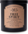 Manly Indulgence Free Spirit Scented Candles for Men, 16.5 oz Single Wick, Premium Soy Blend Wax, 60H Burn, Candles for Home Scented – Made in The USA