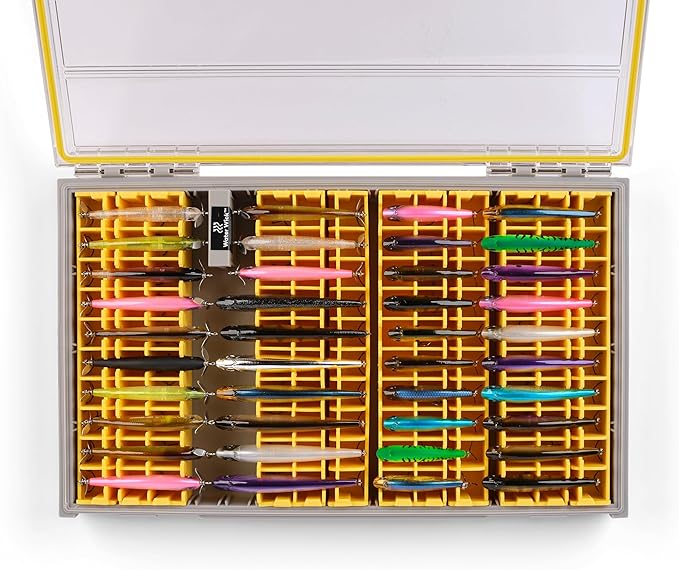Plano EDGE 3700 Hard Minnow Box, Stores 30-50 Fishing Baits, with Rust-Preventive Rustricor, Dri-Loc Watertight Seal, WaterWick, Transparent DuraView Lid, Storage for Hard Bait and Lures