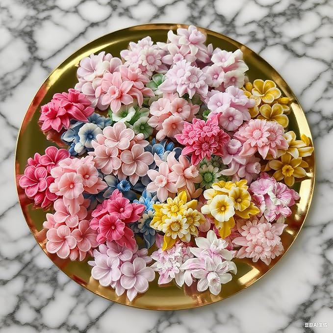 4PCS Flower Silicone Mold 3D Cute Flower Resin Candle Molds for Candle Making Sun Flowe Daffodils Petunia Plumeria Flowe Silicone Mold Resin Aromatherapy Gypsum Wax Soap Clay Craft