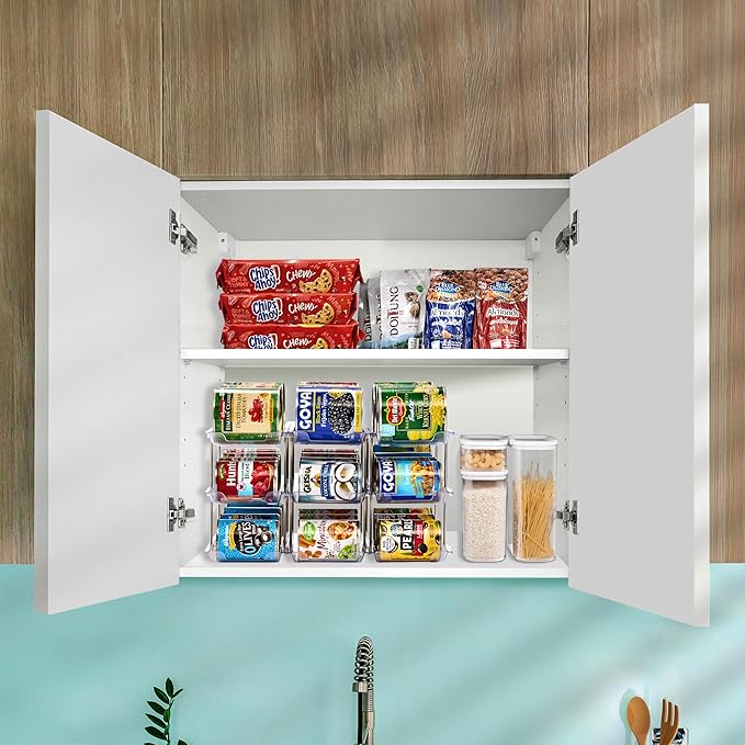 Sorbus 3-Tier Can Organizer for Pantry – Stackable Can Storage Organizer for Kitchen Cabinet, Can Rack Organizer for Pantry Shelf, Canned Food Dispenser with Rolling Design, Adjustable 2 or 3 Tiers