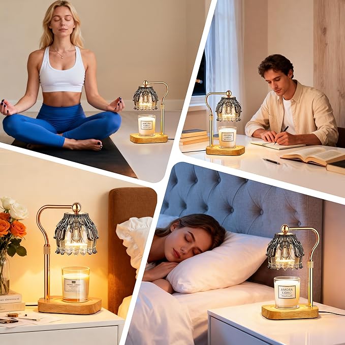 Candle Warmer Lamp with Timer - Flower Design Electric Wax Melting Wax Lamp for Jar Candles, Gift for Women, Mom, Christmas, Birthday,Home Decor