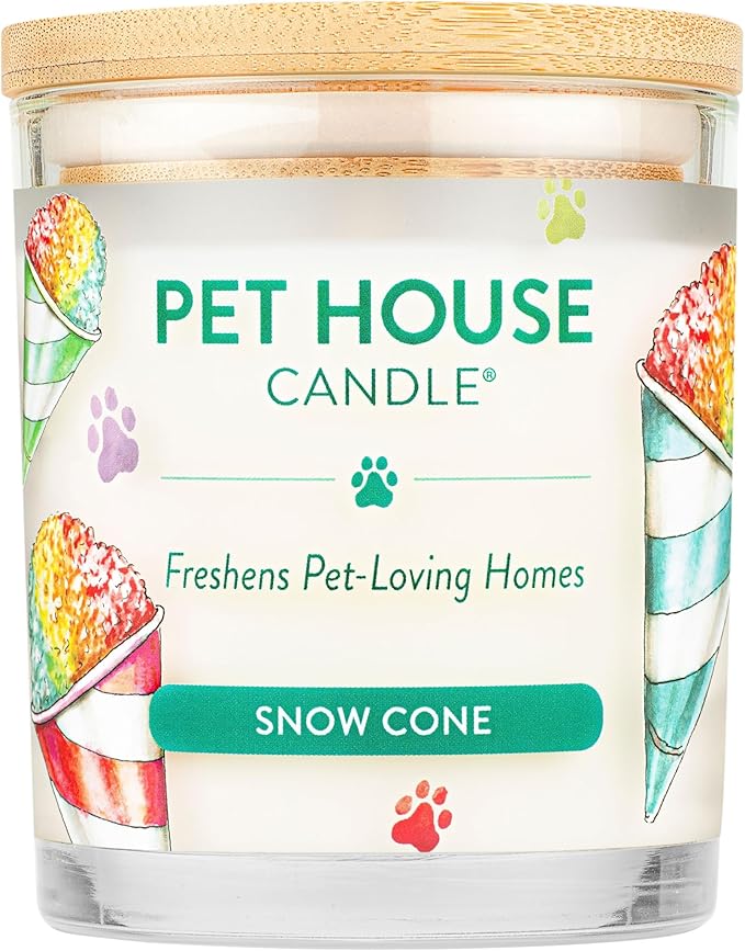 Pet House Candles, Plant-Based, Clean Burning, Long Lasting Pet Odor Candle for Home - Snow Cone