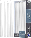 12 Pack Tall Taper Candles - 12 Inch White Dripless, Unscented Dinner Candle - Paraffin Wax with Cotton Wicks - 10 Hour Burn Time