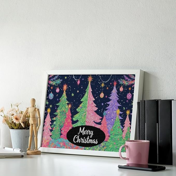 AIVKIEJK Diamond Painting Kits for Adults - Colorful Christmas Tree Painting DIY 5D Full Drill Diamond Dots Paintings with Diamonds Gem Art and Crafts Home Decor 12"x16"