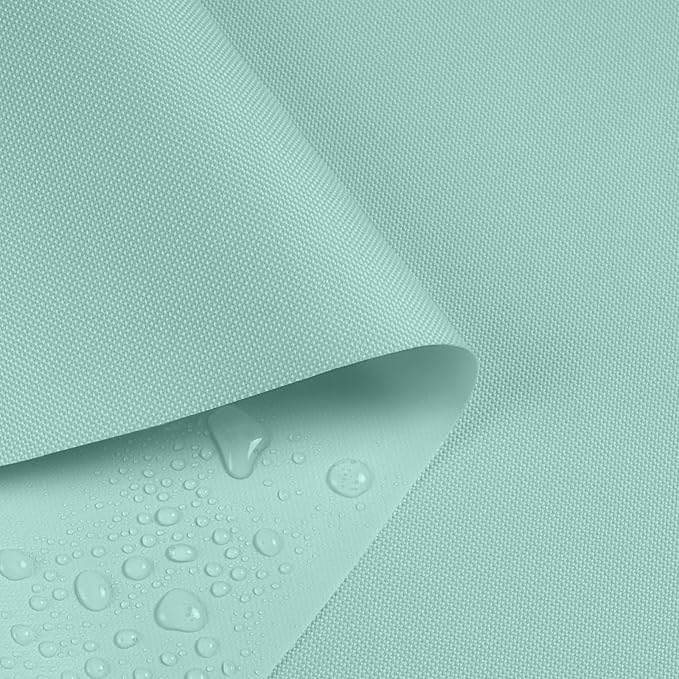 Waterproof Marine Canvas Fabric by The Yard 58" W 600D PVC Backing Water-Resistant Polyester Fabric Upholstery Material for Outdoor Marine Awning Tent Boat Furniture Cover, 15 Yards Pale Turquoise