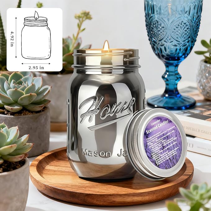 Scented Candle Smoke Gray Sands Scented, Classic 22oz Large Jar Single Wick Candle, Over 110 Hours of Burn Time, Perfect for Creating Relaxing Atmosphere (Lavender)