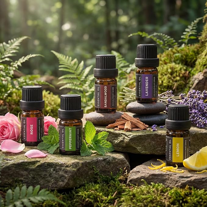 SACATR 60 Bottles Premium Essential Oils Set - Natural Essential Oils for Diffuser, Humidifier, Candle and Soap Making（60x5 ML）