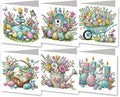 DoxQcs 5D Diamond Art Painting Greeting Cards Kit, DIY Cards for Blessings Congratulations Gifts, Greeting Card Set for Birthday Thanksgiving Day Christmas Halloween-Easter