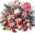 CZYWJMEI 5D Diamond Painting Kits for Adults Beginners,DIY Christmas Candy Diamond Art Kits,Full Round Drill Diamond Dot Gem Art Kits,Home Wall Decor 13.7x13.7nch