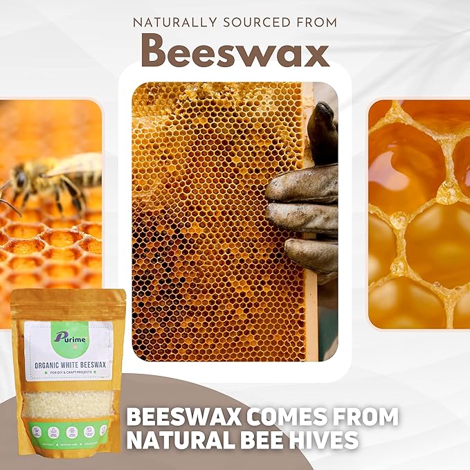 Organic Beeswax Pellets 1LB, Food-Grade & Pure | Ideal for Candle Making, Skincare, DIY Lotions & Crafts | USA Standards, Filtered Beeswax Pastilles for Melting