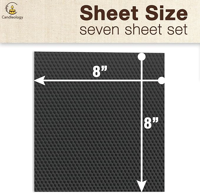 Black Beeswax Sheets for Candle Making - Organic Beeswax Candle Making Kit for Adults & Kids - Natural DIY Rolling Craft Set