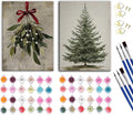 Paint by Number Kit for Adults & Kids, 2 Pack Christmas Scenes 16x20 Inch Unframed, DIY Acrylic Painting Kit with Brushes & Paints, Festive Home Art Decor