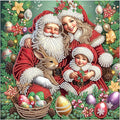 antor 5D Special Shape Diamond Painting Kits for Adults, Santa Claus Family and Easter Bunny Diamond Art with Sparkling Crystals, Christmas and Easter Home Wall Decoration Gift 12×12 Inch