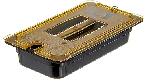 Carlisle FoodService Products Storplus High Heat Food Pan Steam Table Pan, Chafing Pan for Catering, Buffets, Restaurants, High Heat Plastic, 1/3 Size 2.5 Inches Deep, Black, (Pack of 6)
