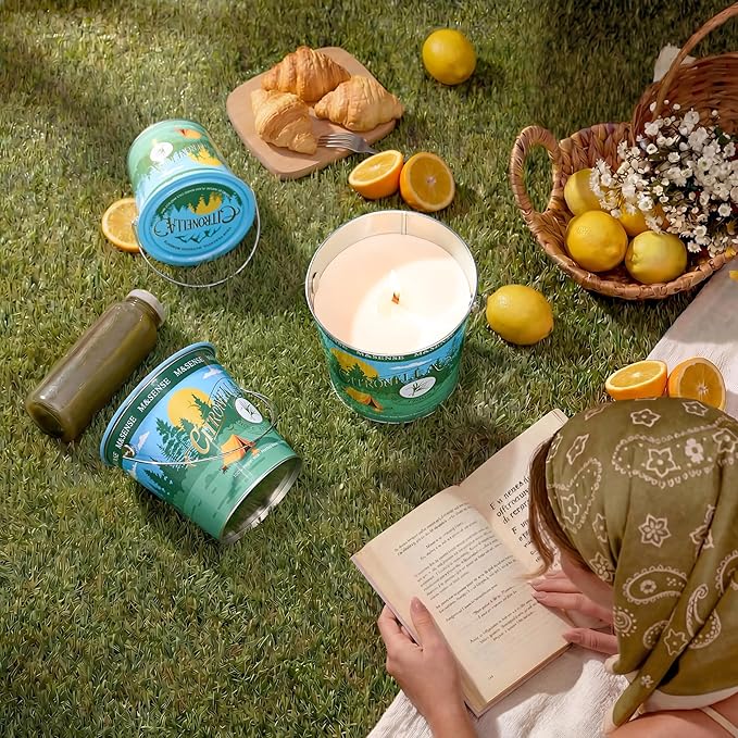 Large Citronella Candles Outdoor 60 oz,Mosquito Citronella Candle,Citronella Peppermint Candles,Summer Candle for Outside,370 Hours Burn Time,Nature Soy Wax
