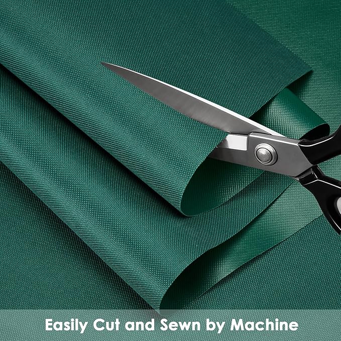 Waterproof Canvas Fabric by The Yard 60" W 600 Denier PVC Backing Water Repellent Polyester Upholster Fabric Material for Indoor Outdoor Marine Awning Tent Craft DIY(1 Yard, Green)