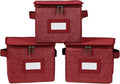 Covermates Keepsakes Zip-Top Storage Box Set, 3 Pack Heavy Duty Polyester Organizer Bins, Stackable Design, ID Window, Reinforced Handles, Closet Home Storage, Red Heather