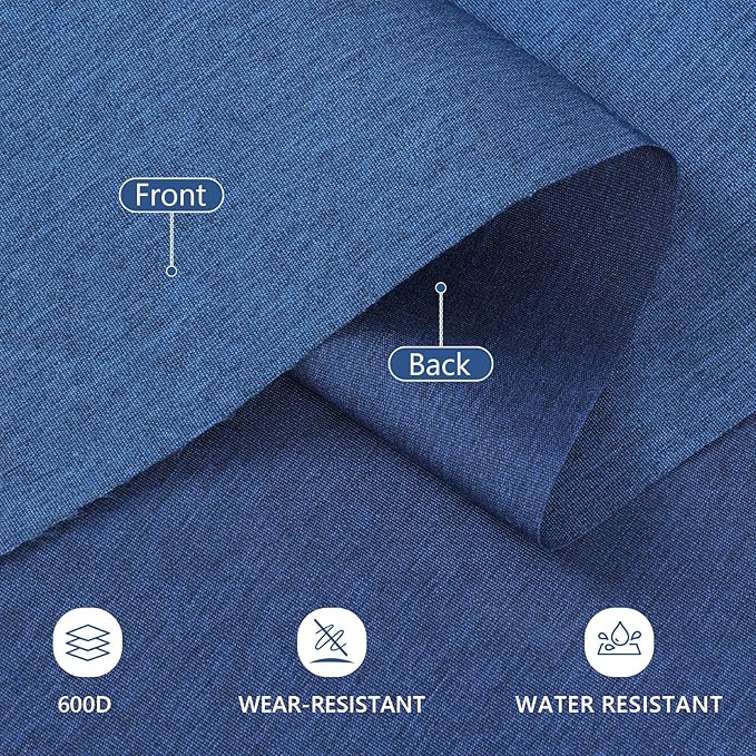 Waterproof Canvas Fabric by The Yard, 58inch 600D Upholstery Fabric Polyester Material Outdoor Water Resistant Material for Sewing Chair Patio Cushion Bag Sofa Seat Repair, 8 Yard Light Blue