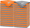 FIXSMITH Microfiber Cleaning Cloth -Pack of 50, Highly Absorbent Cleaning Rags(Grey&Orange), 16"X12" All Purpose Cleaning Towels for Housekeeping, Kitchen, Car, Reusable Microfiber Towels